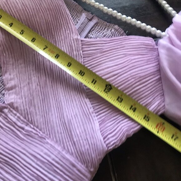 TWOTWINSTYLE V-Neck Ruched Cut Out Mini Puff Sleeve Dress Size Small Pink - Picture 6 of 8